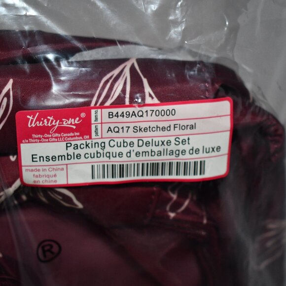 Thirty One  Packing Cube Deluxe Set  in  Sketched Floral  Set of 5   NWT - Picture 11 of 11